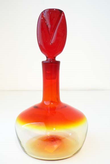 Tangerine Decanter with Stopper by  