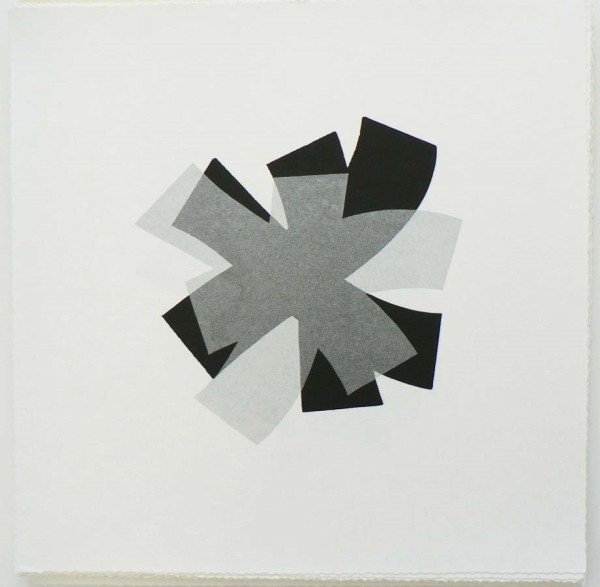 Untitled (periwinkle/black on rice paper) by Billy Criswell