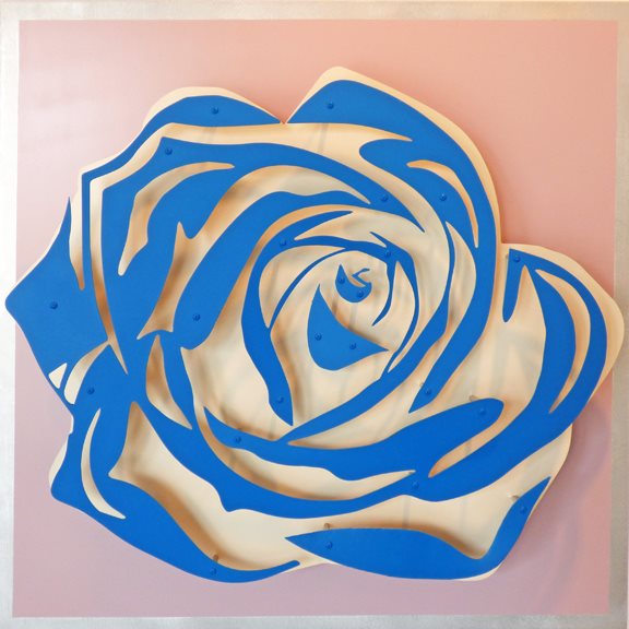 Rose - Blue on Lavender by Michael Kalish