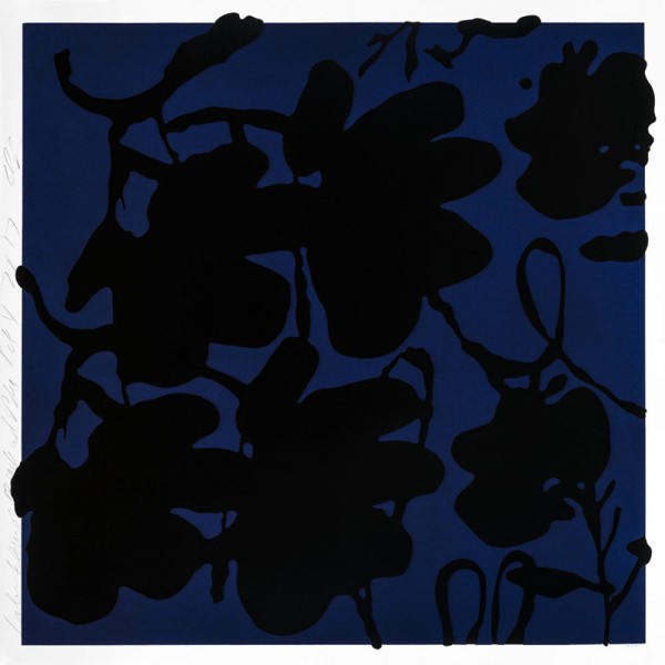 Lantern Flowers, Black and Blue