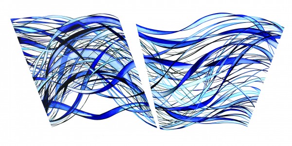 Blue Wave Triptych by Ann Marie Rousseau