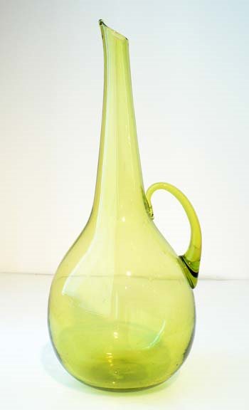 #968 Olive Green Chianti Style Decanter