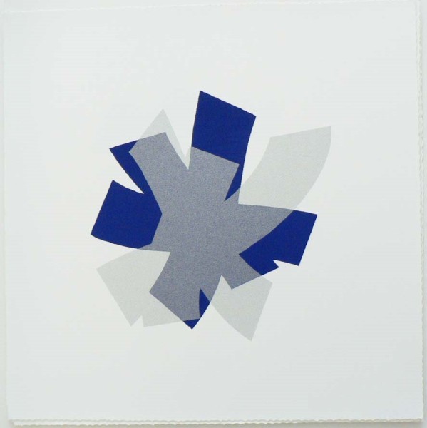 Untitled (cobalt/silver on white)