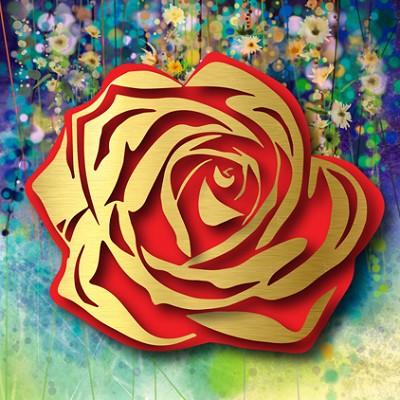 Gold Rose on Floral by Michael Kalish
