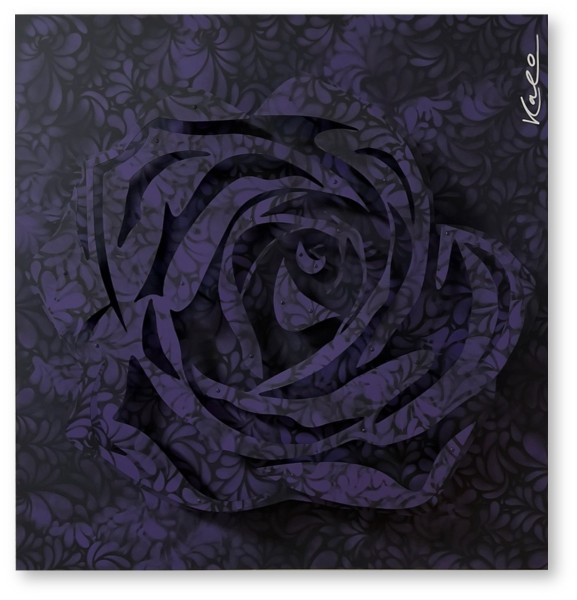 Purple and Black Rose Reflection by Michael Kalish