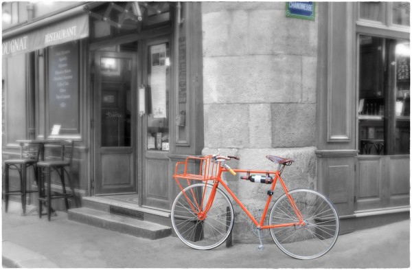 Paris Orange Bicyclette by Alan Blaustein
