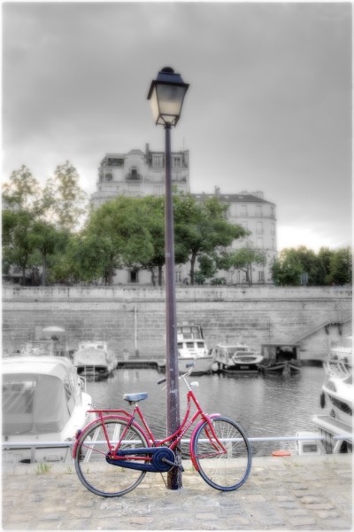 Paris Bicycle St Martin Canal by Alan Blaustein