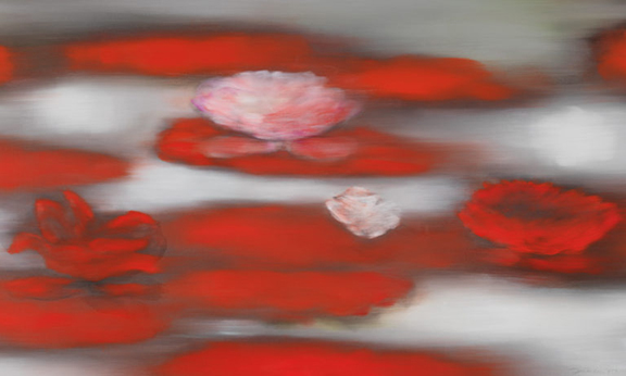 Floating Red by Ross Bleckner